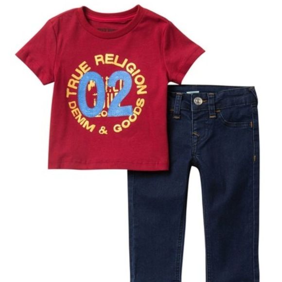 True Religion Red T Shirt Denim Goods 2 Pi… - Picture 1 of 6